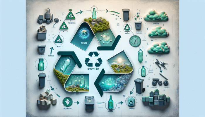 Recycling Laws for UK House Clearance: Infographic showing UK's recycling hierarchy from Waste Framework Directive, with icons for household recycling and compliance.