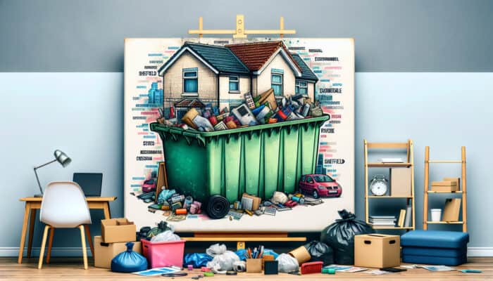 Sheffield house clearance in progress, focusing on budget-friendly and eco-friendly sorting of items.