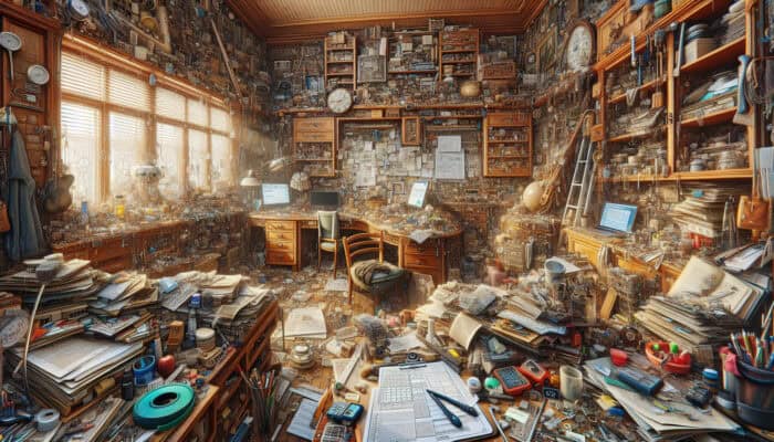 First Steps to House Clearance Projects: Detailed walkthrough of cluttered house, assessing furniture and items, planning clearance strategy with tools.
