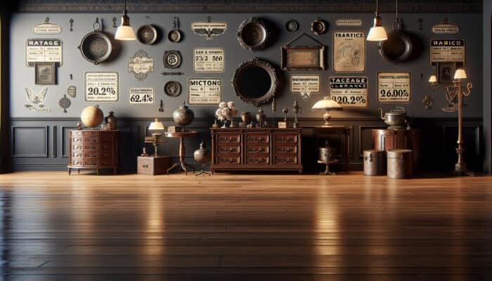 Clearing a UK Home With Antiques Efficiently: An elegant room filled with antiques, tagged for value, condition, and sentimental worth, highlighting rare pieces for efficient clearance.