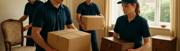 Bexley experts clearing furniture and heirlooms from sunlit suburban home during probate house clearance.
